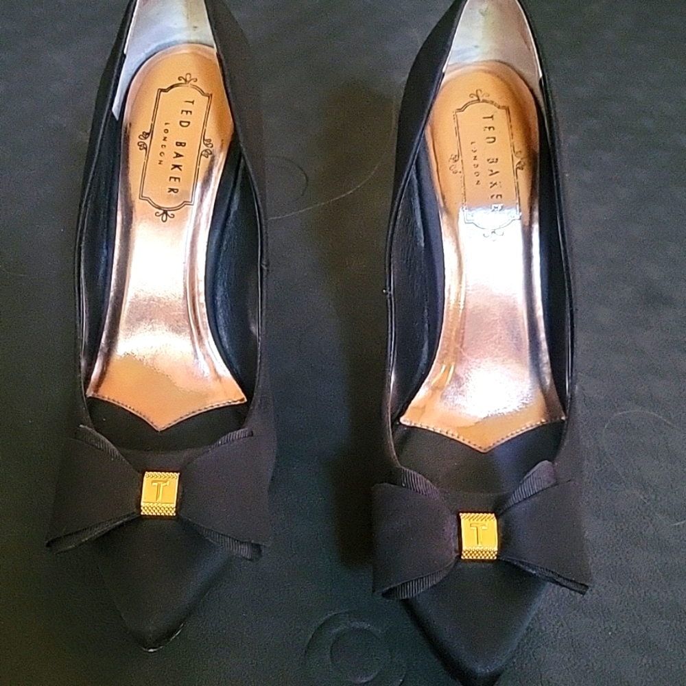 Ted Baker Azeline Black Satin Bow Pump